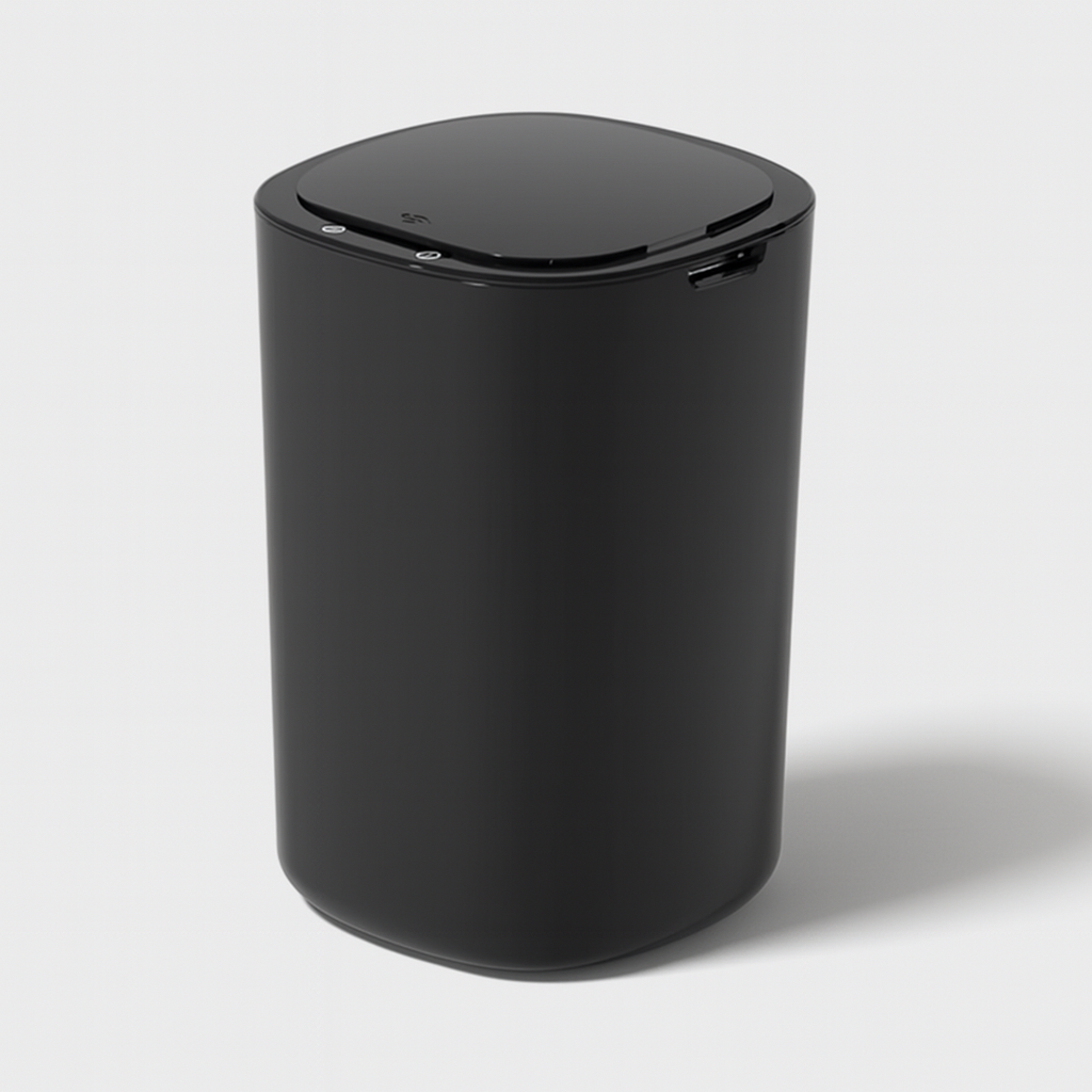Caixote do Lixo Inteligente 12L Hoomiu com sensor de abertura automática na cor preto
