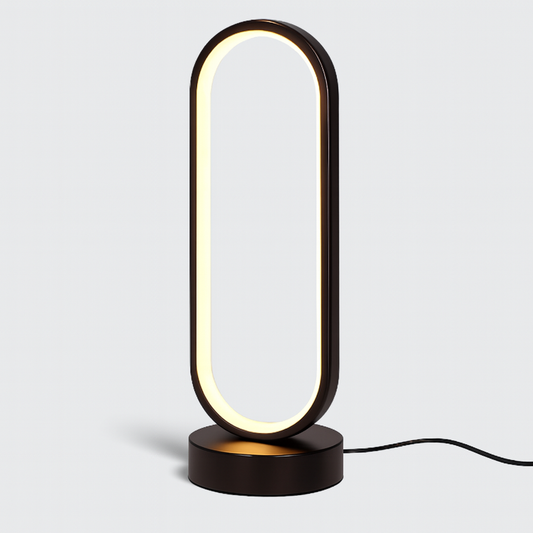 Design minimalista da lâmpada LED GlowSphere em superfície branca